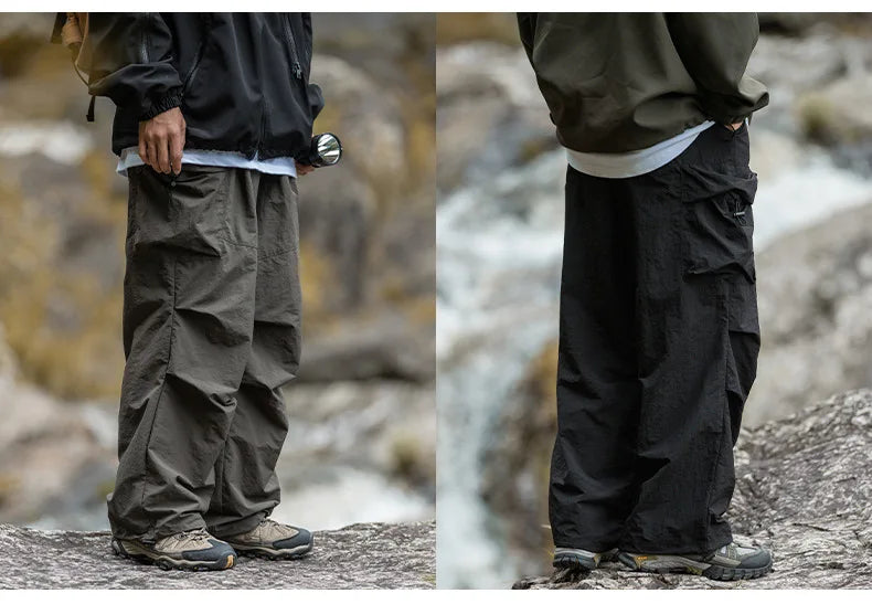 Pantalones Cargo Paracaídas Hombre Transpirables Senderismo Resistentes al Agua