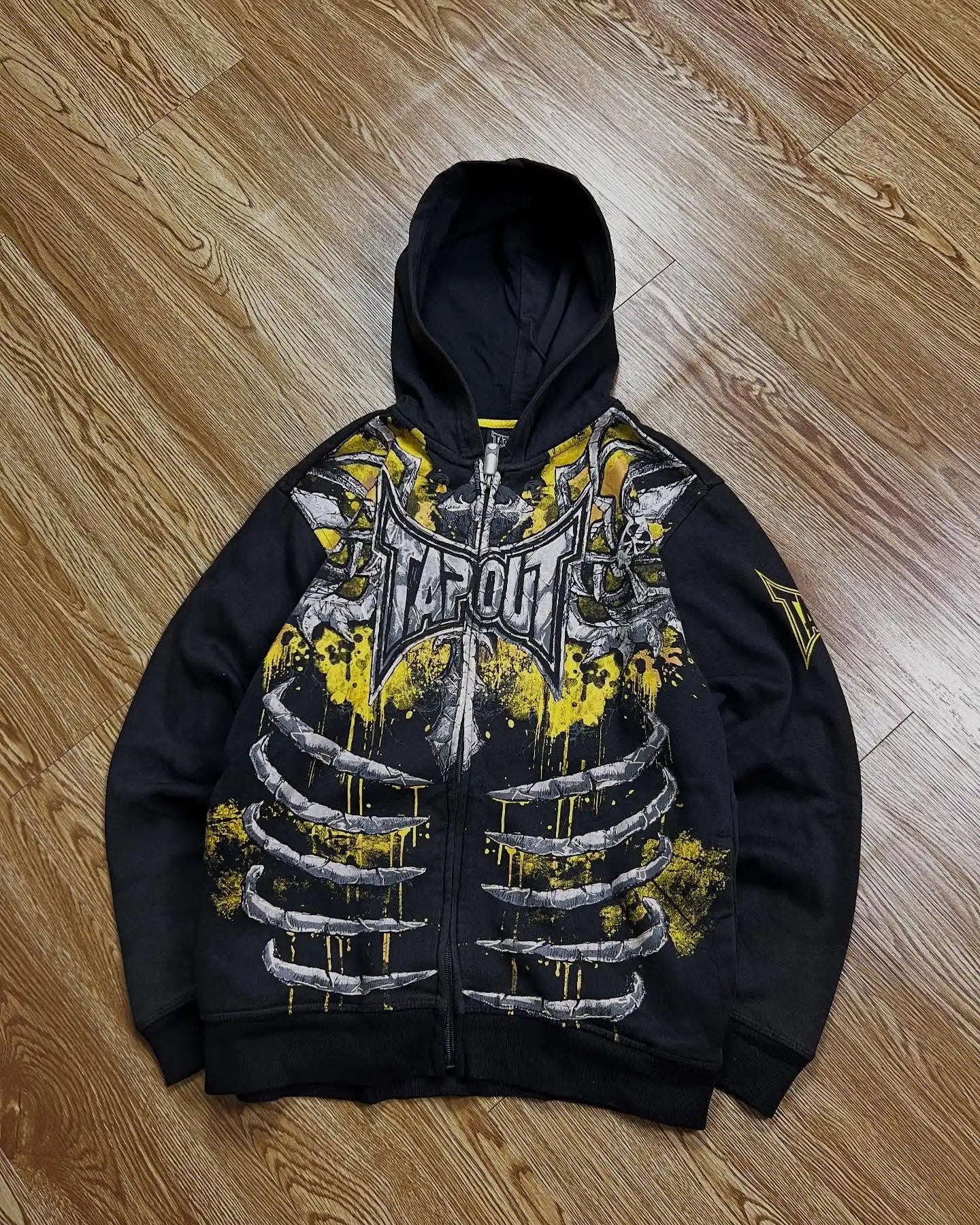 Sudadera con Capucha Y2K Estampado Explosiones Grafiti Hip Hop Cremallera Oversize Hombre