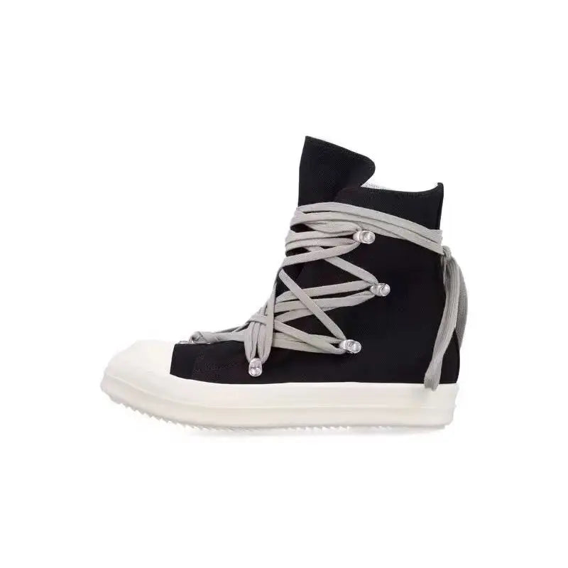 Zapatillas de Lona Casuales con Cremallera y Cordones para Hombre y Mujer