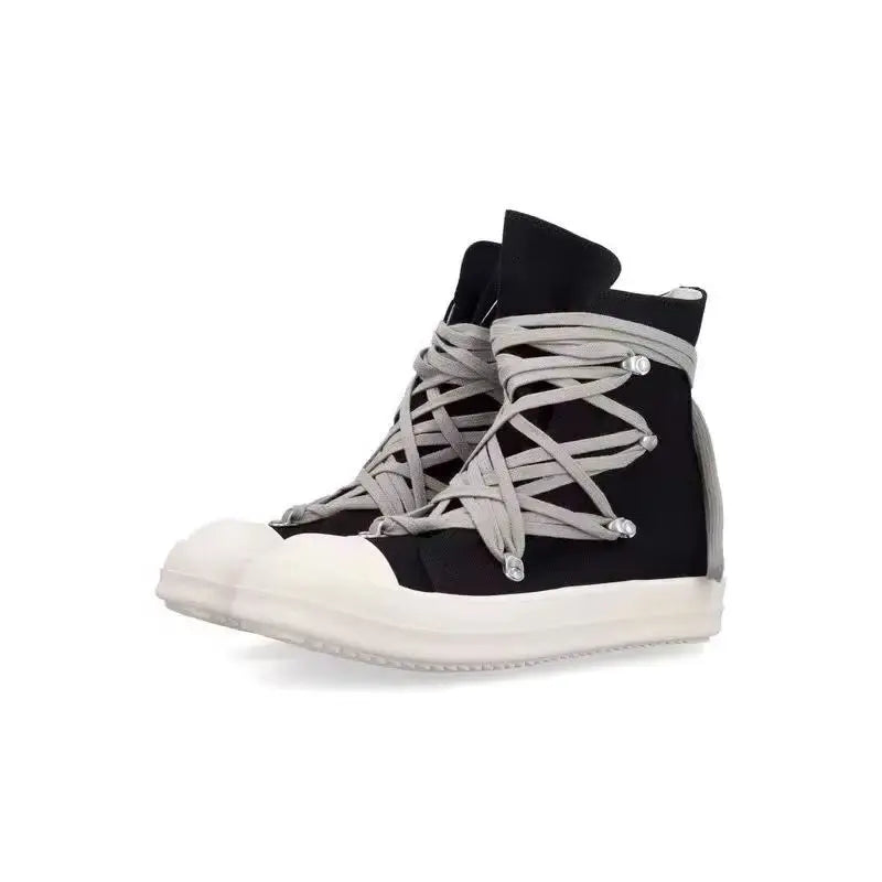 Zapatillas de Lona Casuales con Cremallera y Cordones para Hombre y Mujer