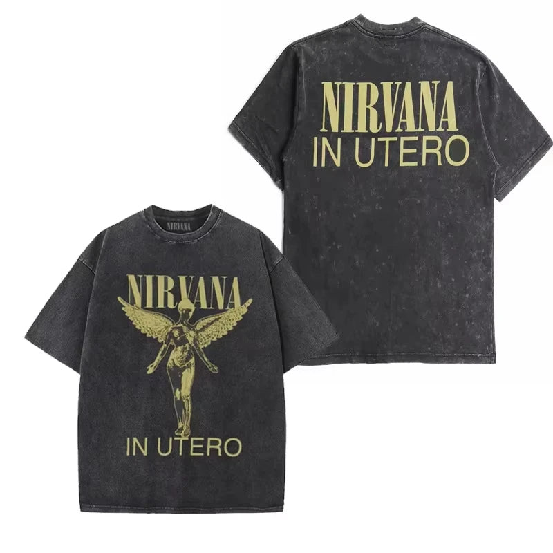 Camiseta Estampada Retro de Algodón Unisex