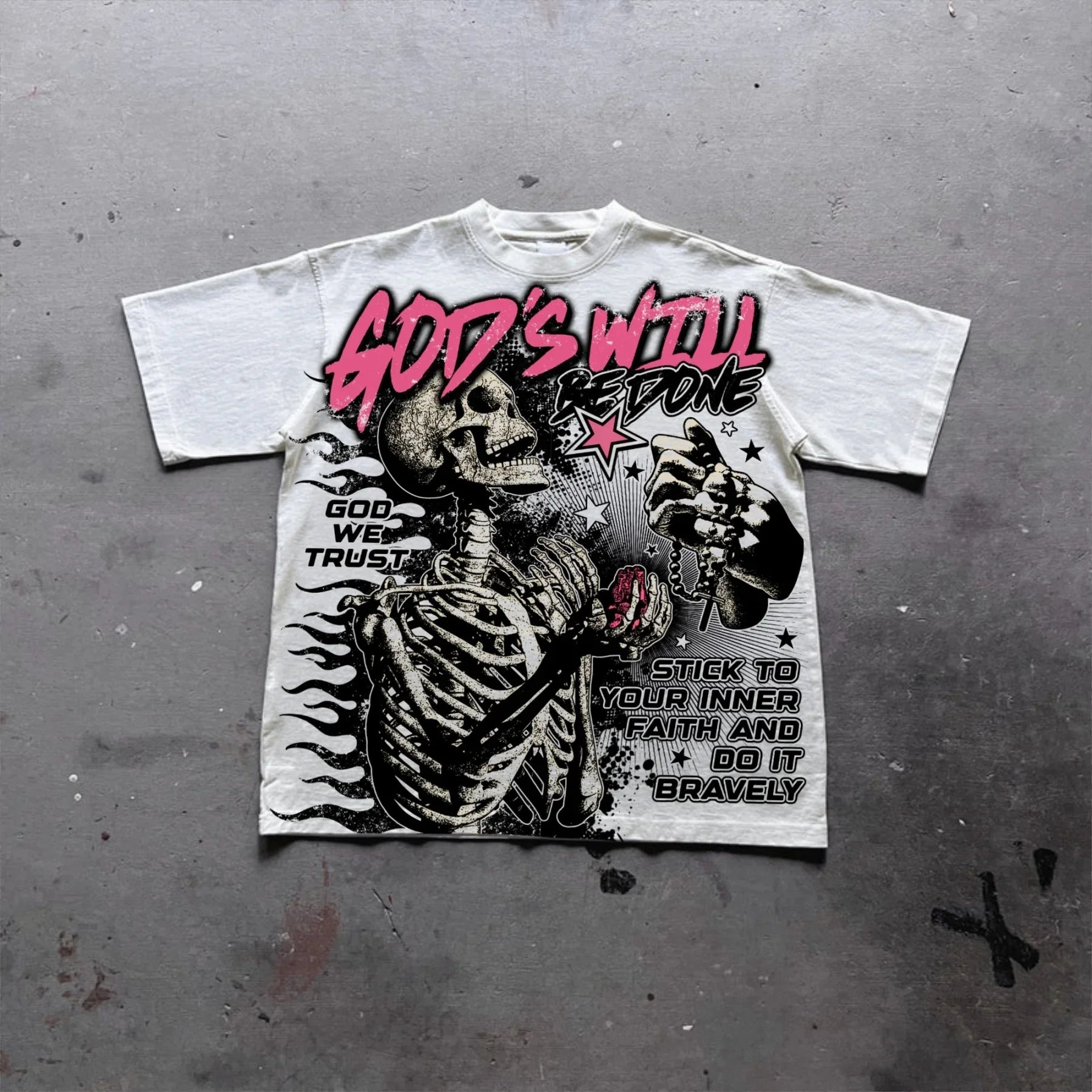 Camiseta Estampada Geométrica de Algodón Unisex