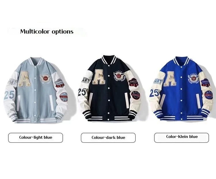 Chaqueta Bombardero de Béisbol Casual de Poliéster para Hombre