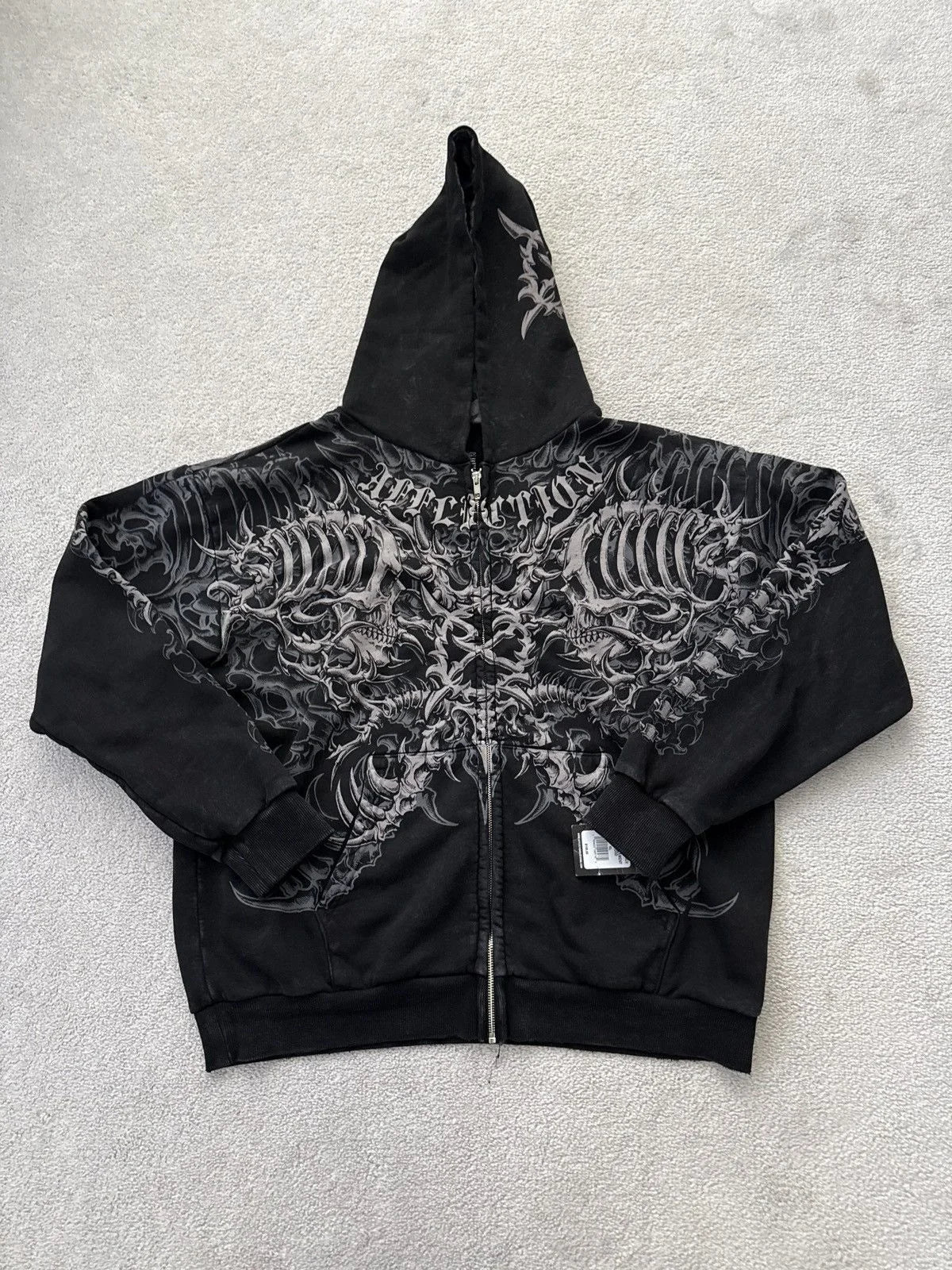 Sudadera con Capucha Y2K Estampado Explosiones Grafiti Hip Hop Cremallera Oversize Hombre