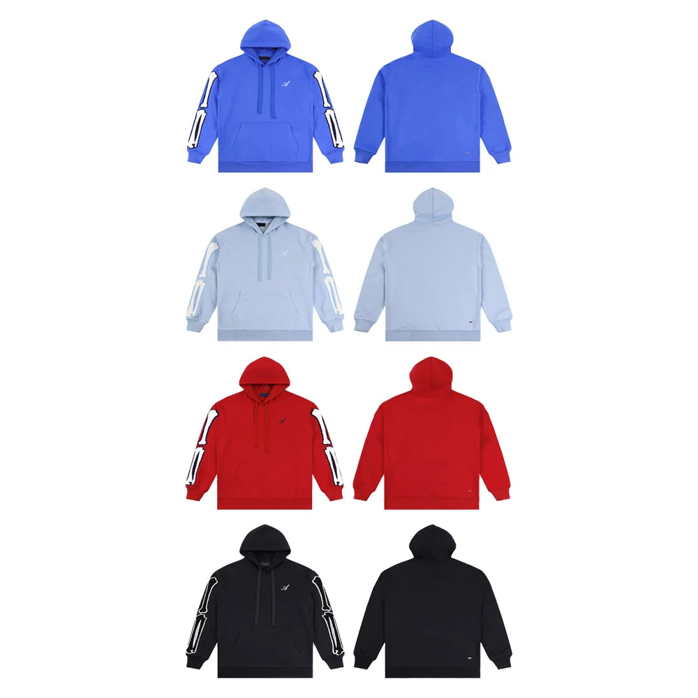 Sudadera con Capucha Bordada de Calavera de Algodón para Hombre