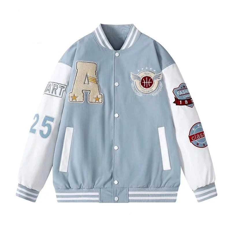 Chaqueta Bombardero de Béisbol Casual de Poliéster para Hombre