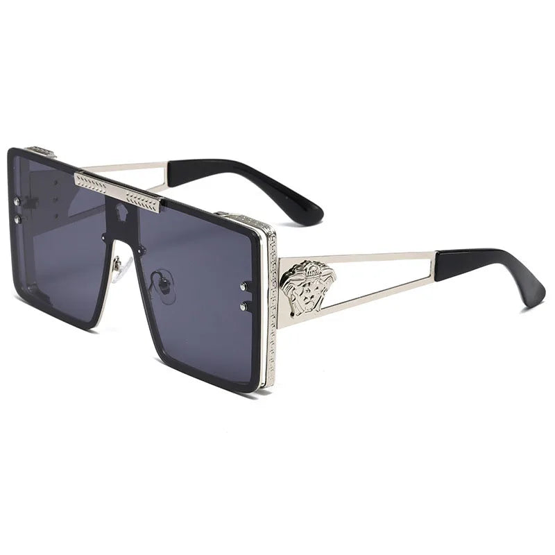 Gafas de Sol Unisex Rectangulares Metal Oversize Moda Callejera