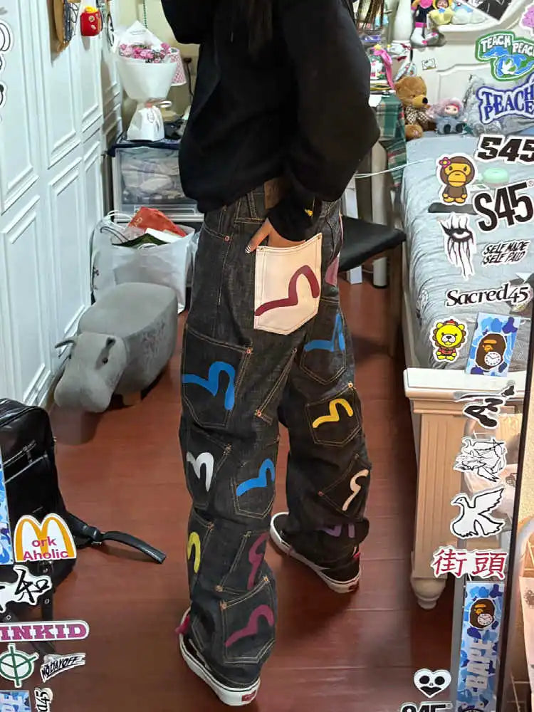 Jeans Baggy Cargo Mujer Y2k Streetwear Hip-hop Denim Punk Grunge Harajuku