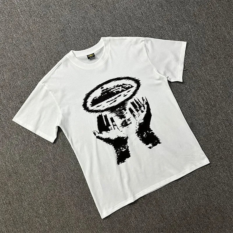 Camiseta Estampada Retro de Algodón para Hombre