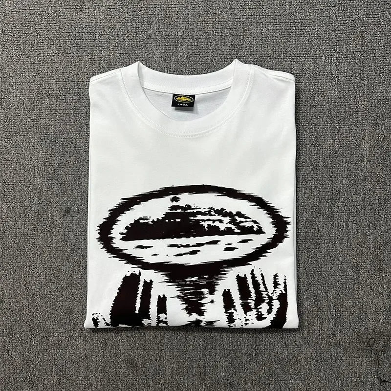 Camiseta Estampada Retro de Algodón para Hombre