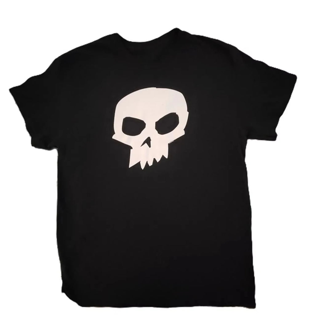 Camiseta Estampada Calavera Blanca Estilo Punk Emo Algodón Suave Unisex