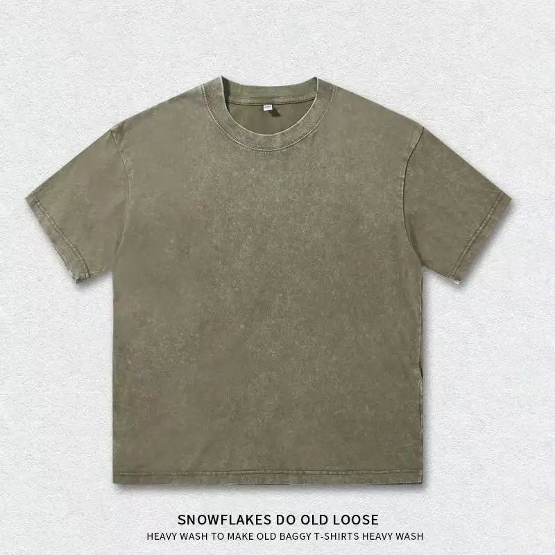Camiseta Vintage Lavada de Algodón Unisex