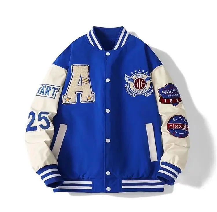 Chaqueta Bombardero de Béisbol Casual de Poliéster para Hombre