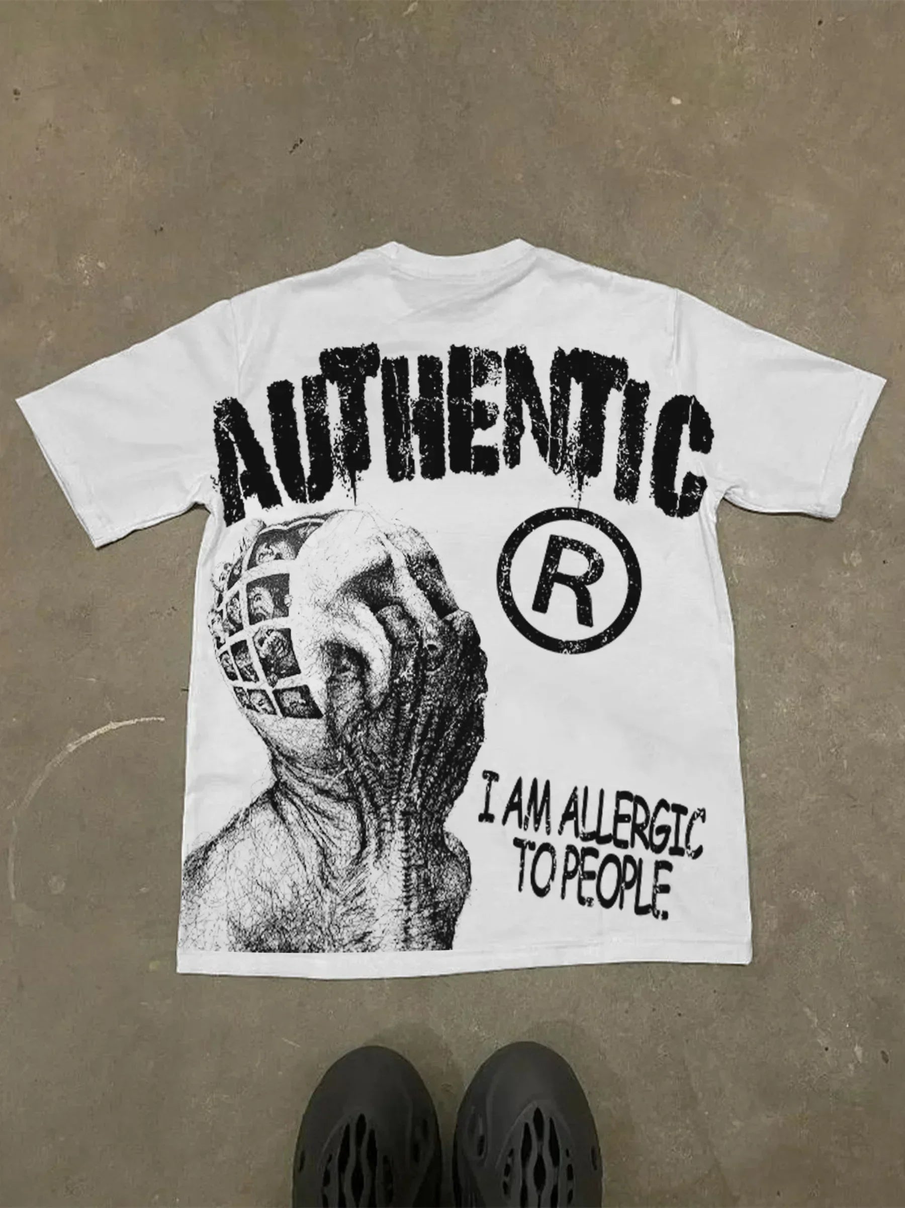 Camiseta Estampada Geométrica de Algodón Unisex