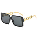 Gafas de Sol Unisex Cuadradas Cadena Hip Hop Modernas Montura Plástico UV400