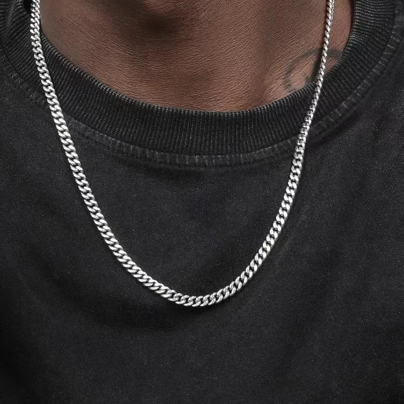 Collar Cubano Hip Hop de Acero Inoxidable Unisex para Fiesta