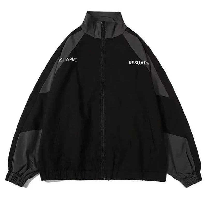 Chaqueta Universitaria Estilo Hip Hop con Parches de Algodón para Hombre