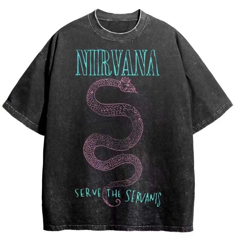 Camiseta Estampada Retro de Algodón Unisex