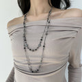Collar Vintage Bohemio de Doble Capa con Cuentas de Flores para Mujer