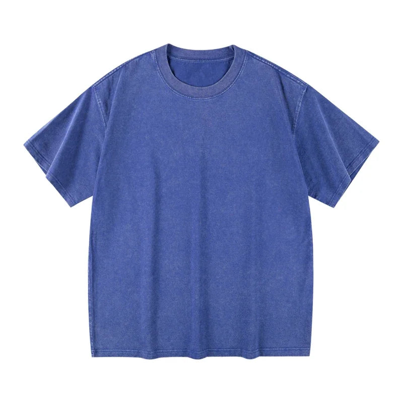 Camiseta Vintage Lavada de Algodón Unisex