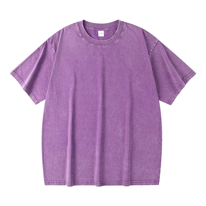 Camiseta Vintage Lavada de Algodón Unisex