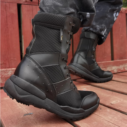 Botas Tácticas Unisex Ultraligeras con Cremallera Combate Senderismo Verano Transpirables