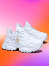 Zapatillas Plataforma Mujer 7CM EVA Ligeras Transpirables Blancas Talla Grande
