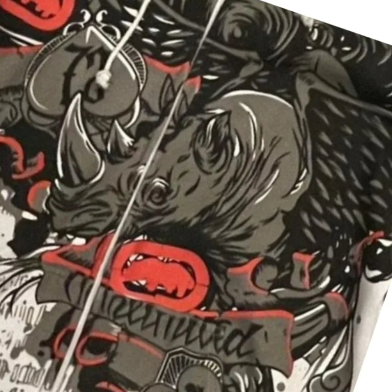 Sudadera con Capucha Gótica Estampado Calavera Ojo Oscuro Oversize Unisex