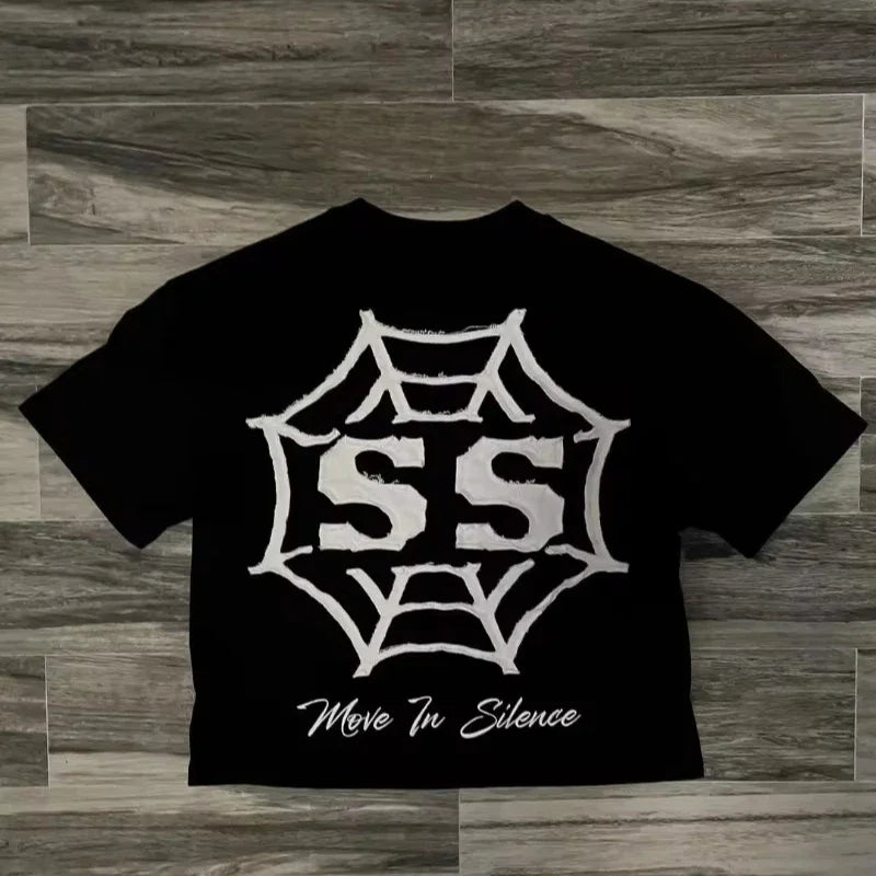 Camiseta Estampada Geométrica de Algodón Unisex