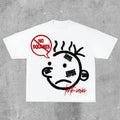 Camiseta Estampada Geométrica de Algodón Unisex