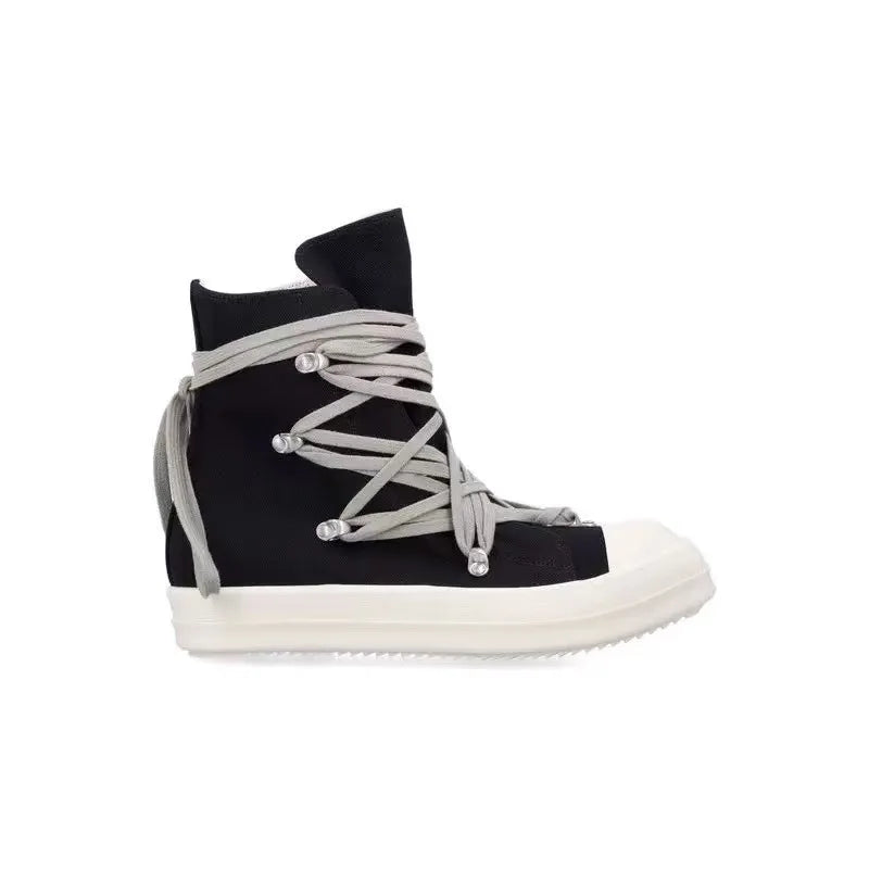 Zapatillas de Lona Casuales con Cremallera y Cordones para Hombre y Mujer