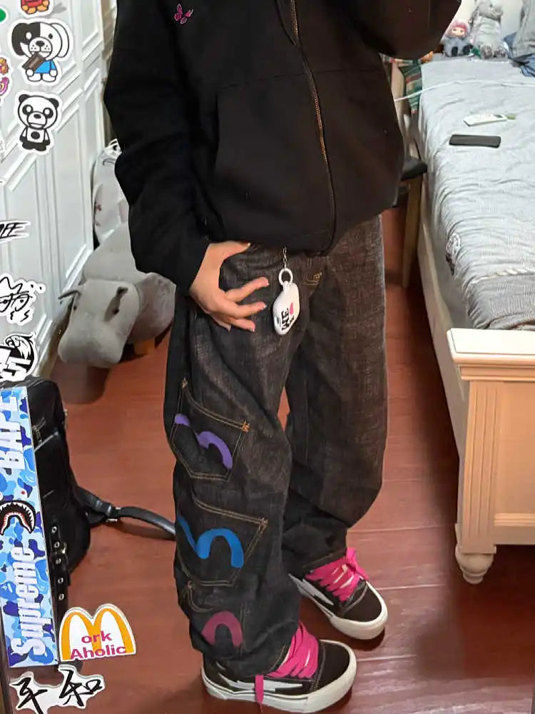 Jeans Baggy Cargo Mujer Y2k Streetwear Hip-hop Denim Punk Grunge Harajuku