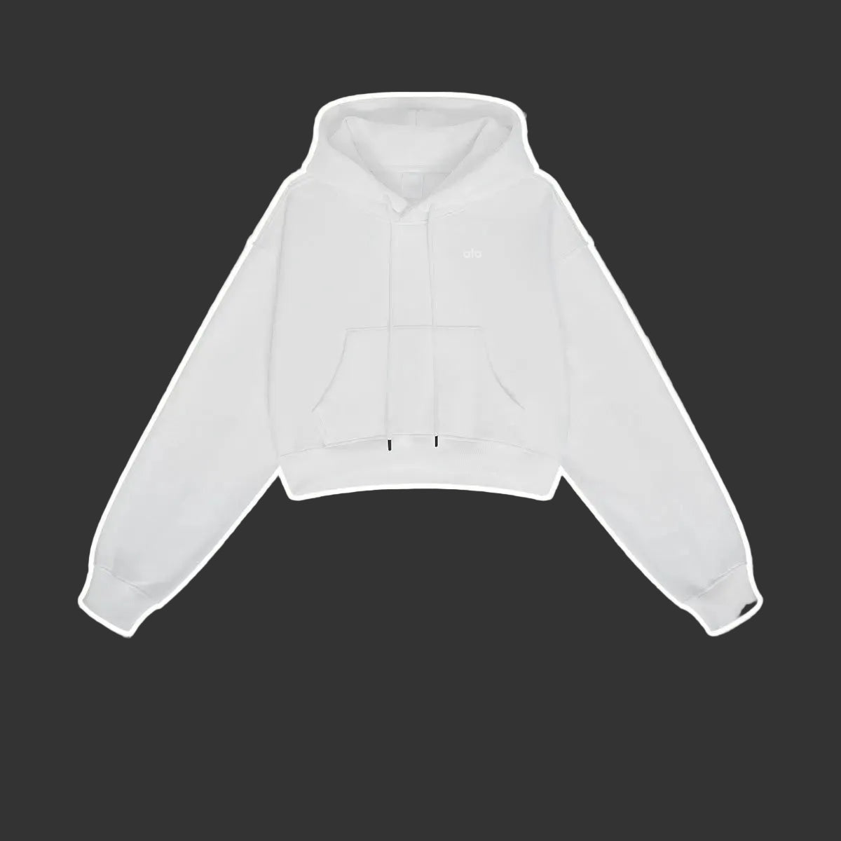 Sudadera Corta Mujer Capucha Cordón Bolsillo Canguro Manga Larga Casual Otoño Invierno