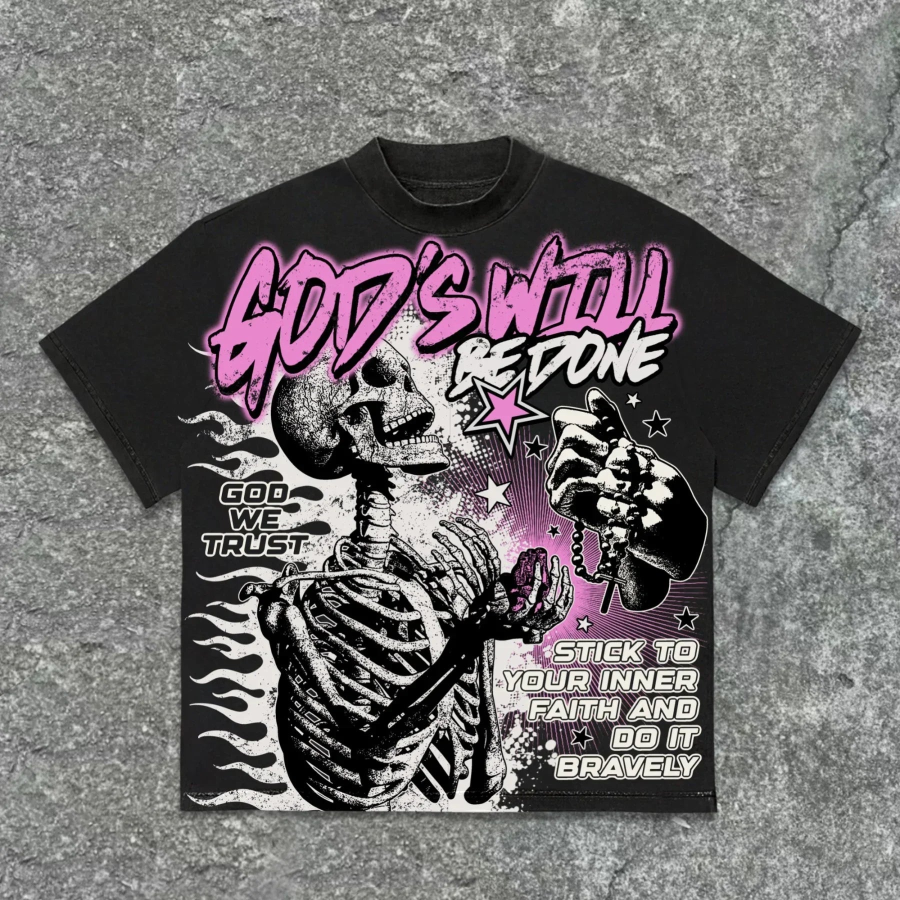 Camiseta Estampada Geométrica de Algodón Unisex