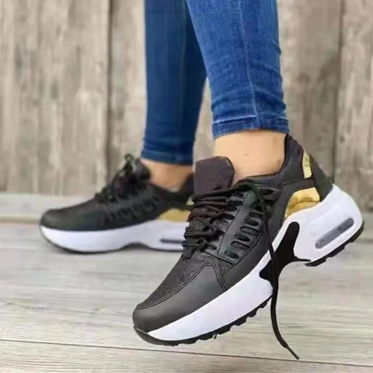 Zapatillas Deportivas Mujer Malla Transpirable Plataforma Cordones Casual Verano