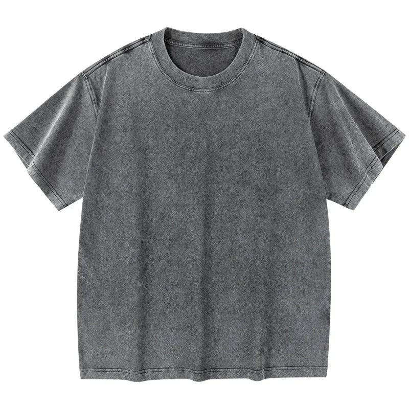 Camiseta Vintage Lavada de Algodón Unisex
