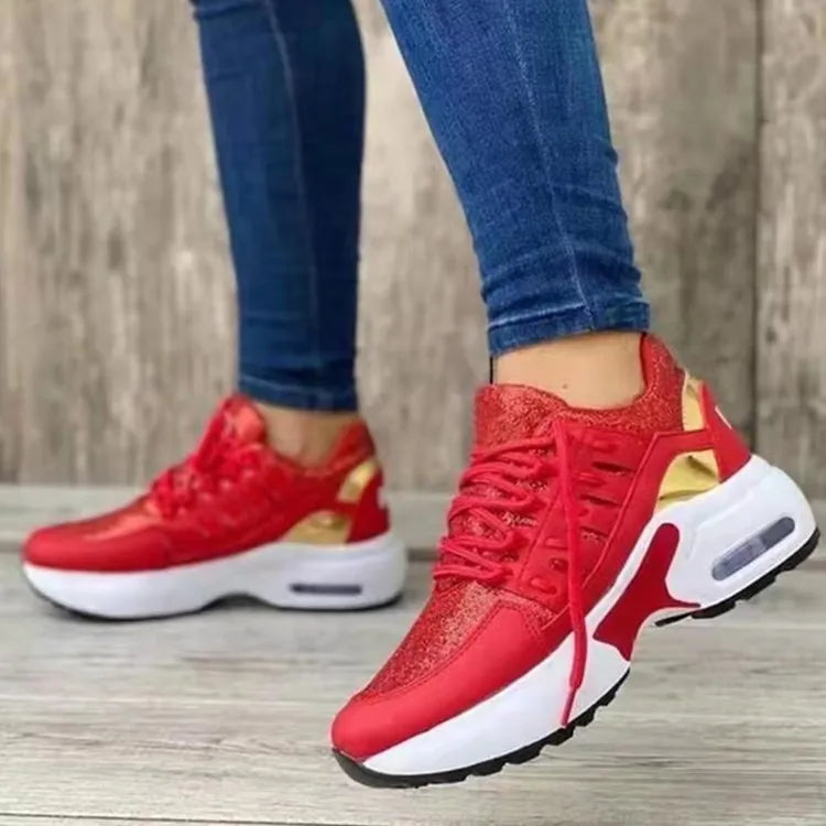 Zapatillas Deportivas Mujer Malla Transpirable Plataforma Cordones Casual Verano