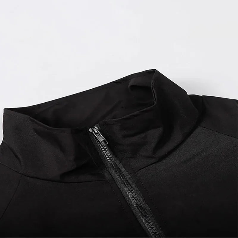 Chaqueta Universitaria Estilo Hip Hop con Parches de Algodón para Hombre