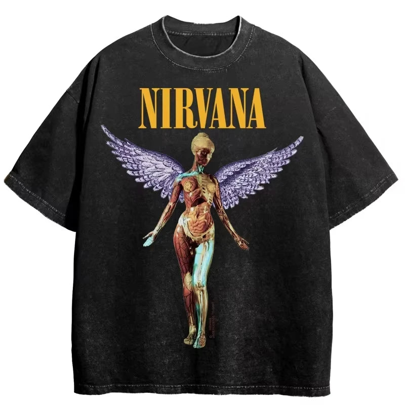 Camiseta Estampada Retro de Algodón Unisex