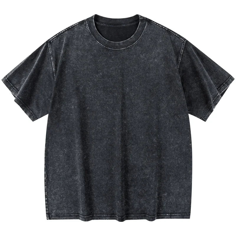 Camiseta Vintage Lavada de Algodón Unisex