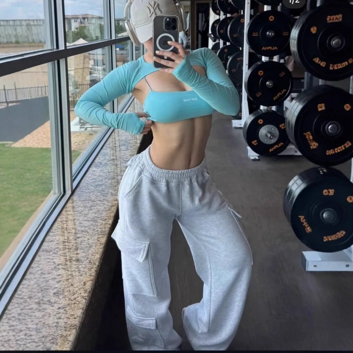 Pantalones Cargo Mujer Pierna Ancha Cintura Elástica Bolsillos Grandes Casual Y2K