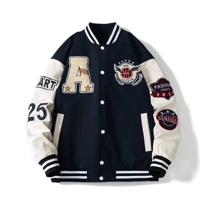 Chaqueta Bombardero de Béisbol Casual de Poliéster para Hombre
