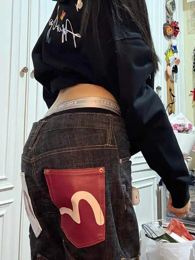 Jeans Baggy Cargo Mujer Y2k Streetwear Hip-hop Denim Punk Grunge Harajuku