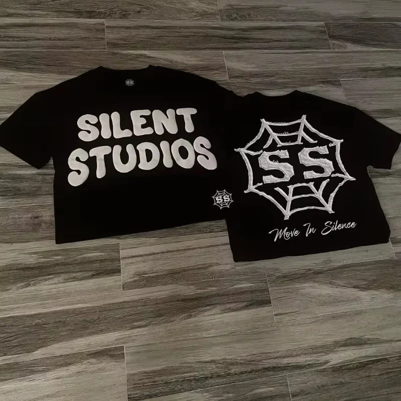 Camiseta Estampada Geométrica de Algodón Unisex