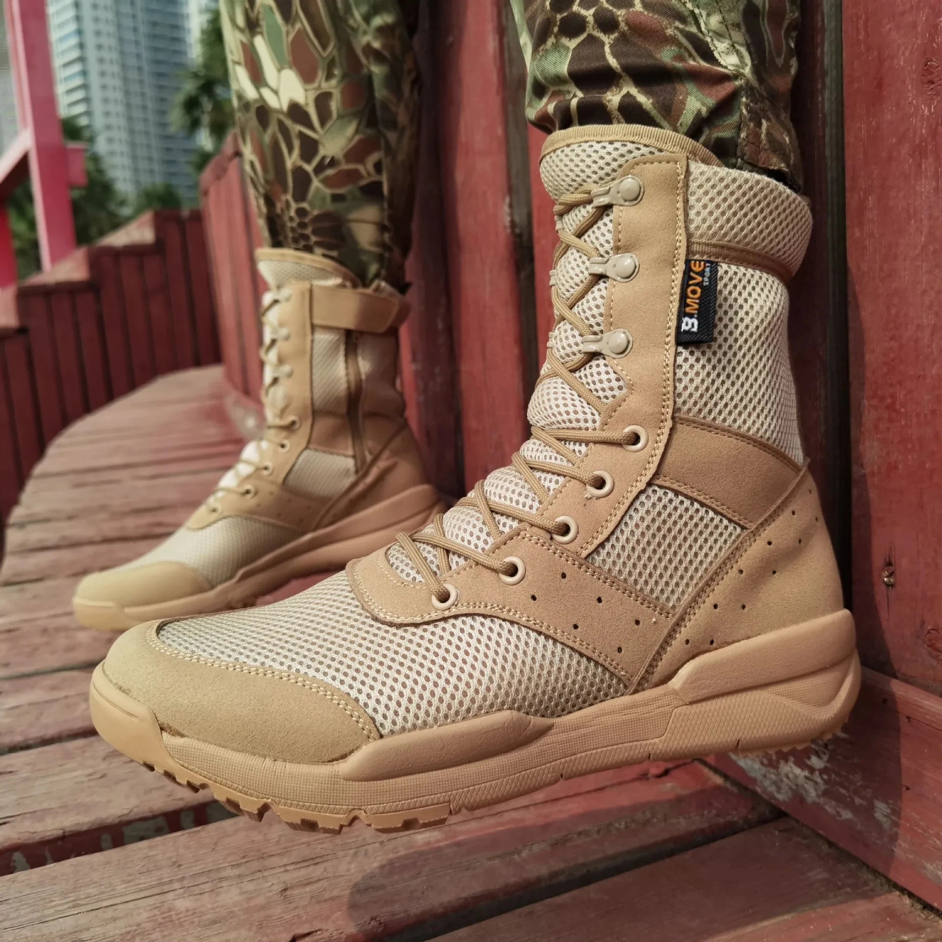 Botas Tácticas Unisex Ultraligeras con Cremallera Combate Senderismo Verano Transpirables