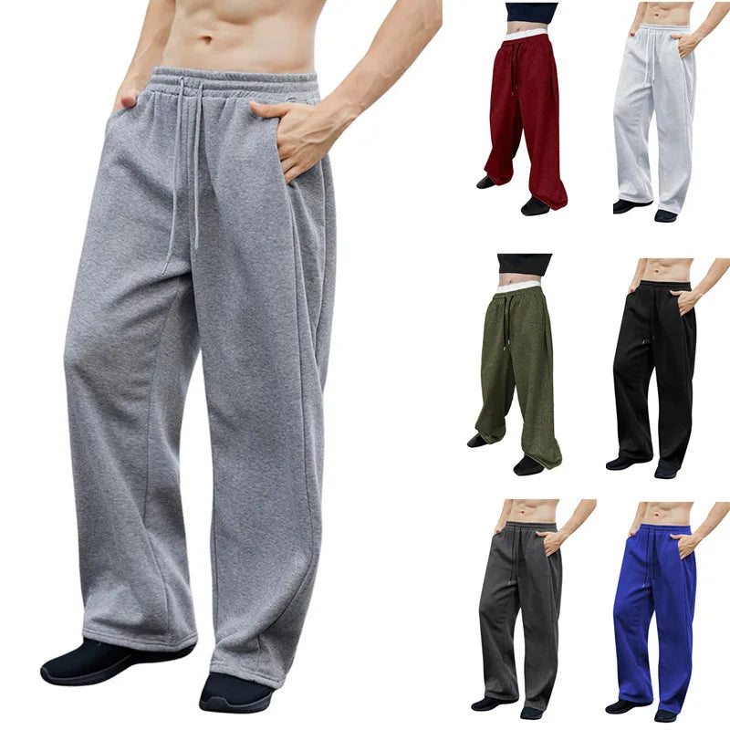 Pantalones Anchos de Chándal de Poliéster para Hombre