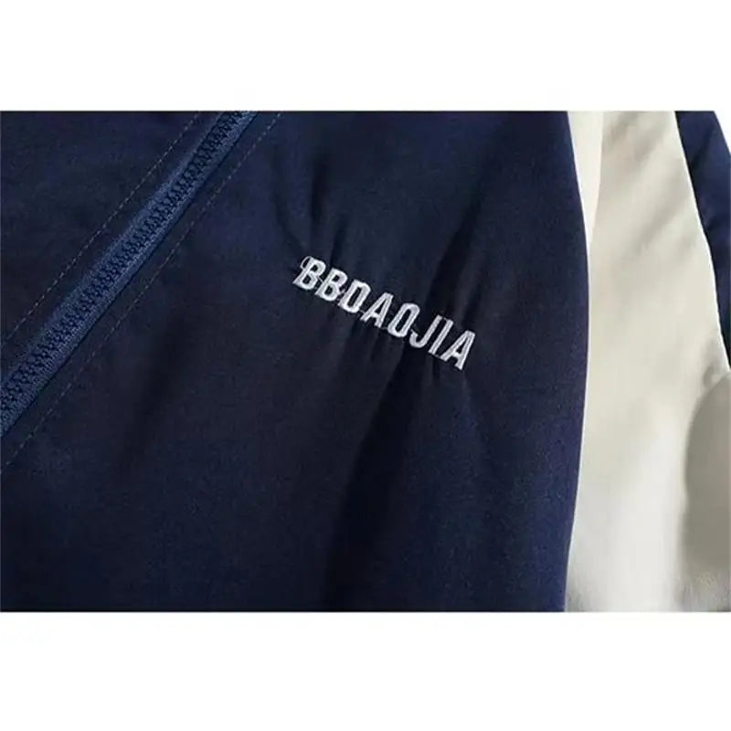Chaqueta Universitaria Estilo Hip Hop con Parches de Algodón para Hombre