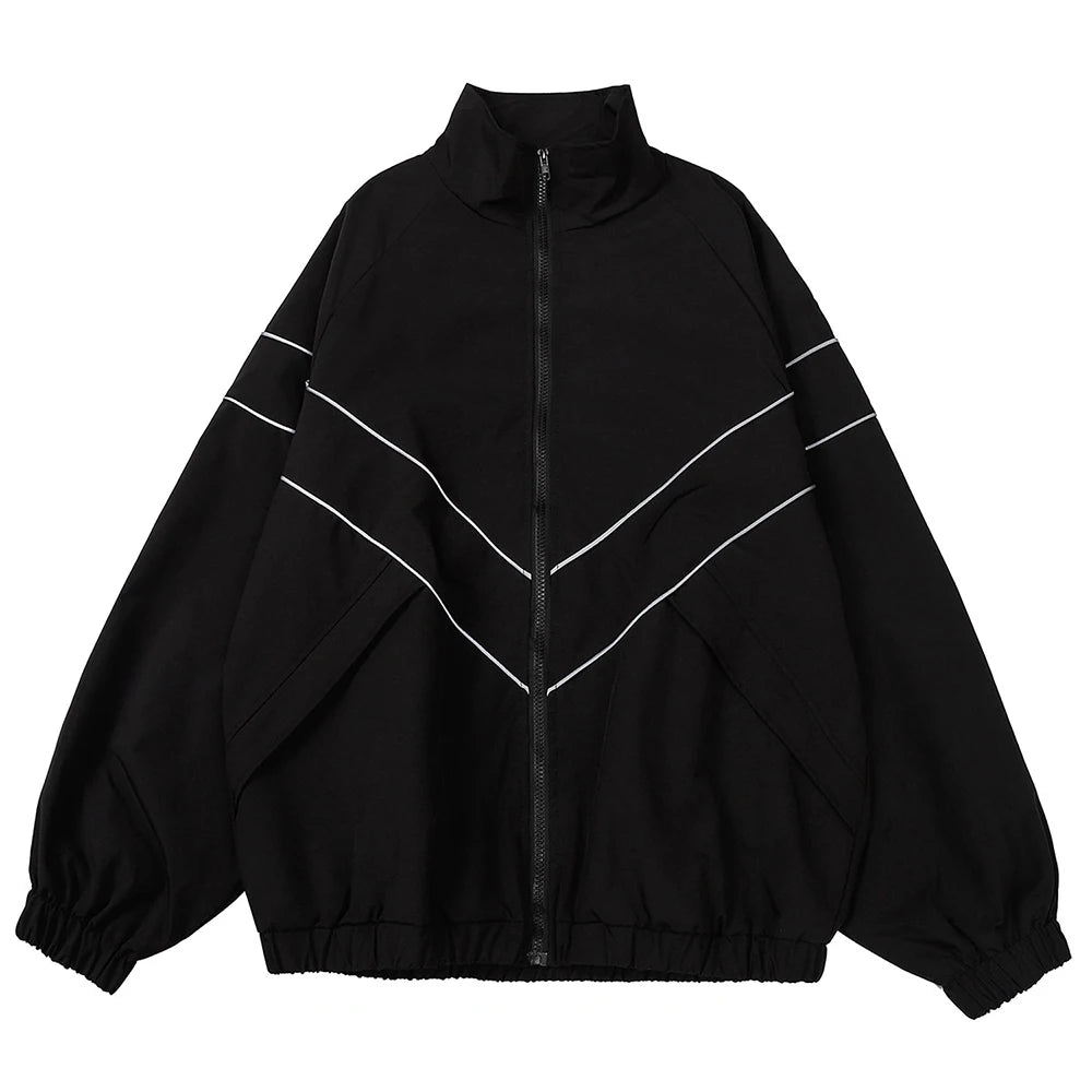 Chaqueta Universitaria Estilo Hip Hop con Parches de Algodón para Hombre