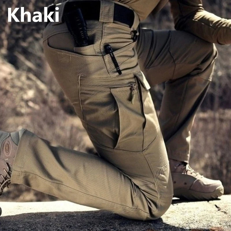 Pantalones Tácticos Cargo de Poliéster Impermeables con Bolsillos Múltiples para Hombre Talla Grande