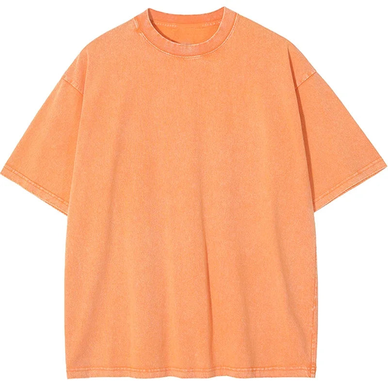 Camiseta Vintage Lavada de Algodón Unisex